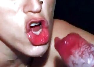 Dog blows a huge cum load in a hardcore video